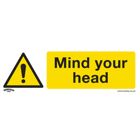 Warning Safety Sign - Mind Your Head - Rigid Plastic - SS39P1 - Farming Parts