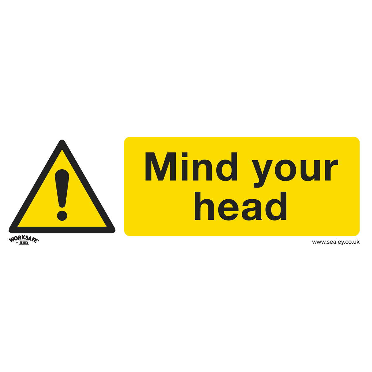 Warning Safety Sign - Mind Your Head - Self-Adhesive Vinyl - Pack of 10 - SS39V10 - Farming Parts