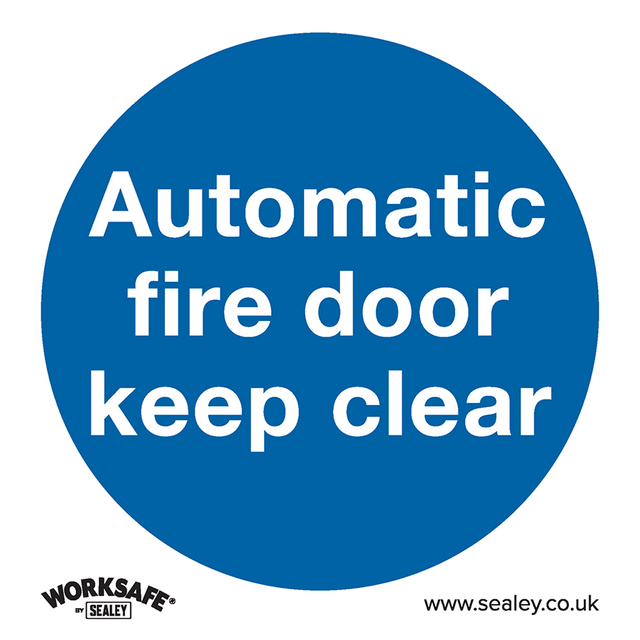 Mandatory Safety Sign - Automatic Fire Door Keep Clear - Rigid Plastic - SS3P1 - Farming Parts