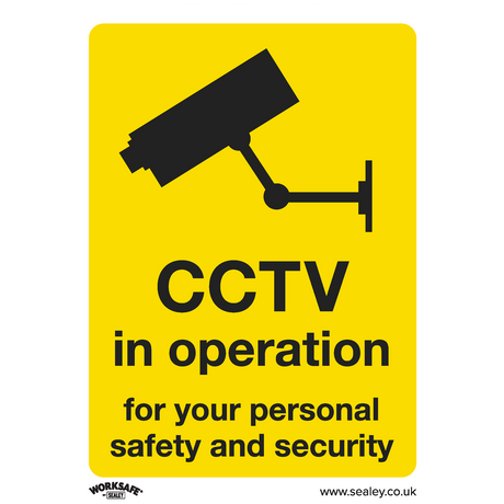 Warning Safety Sign - CCTV - Self-Adhesive Vinyl - Pack of 10 - SS40V10 - Farming Parts