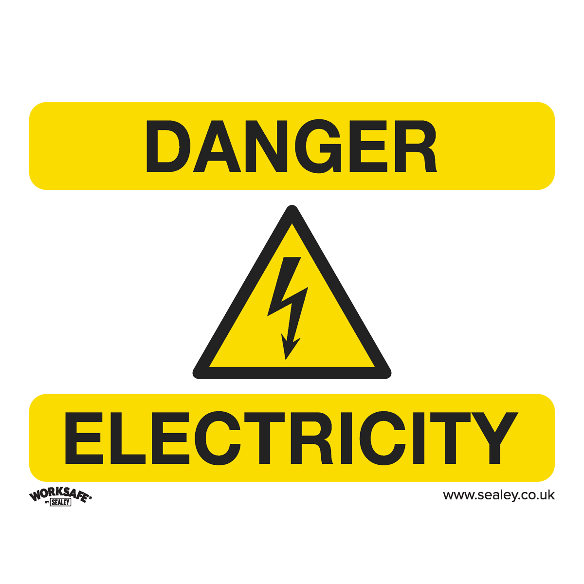 Warning Safety Sign - Danger Electricity - Rigid Plastic - Pack of 10 - SS41P10 - Farming Parts