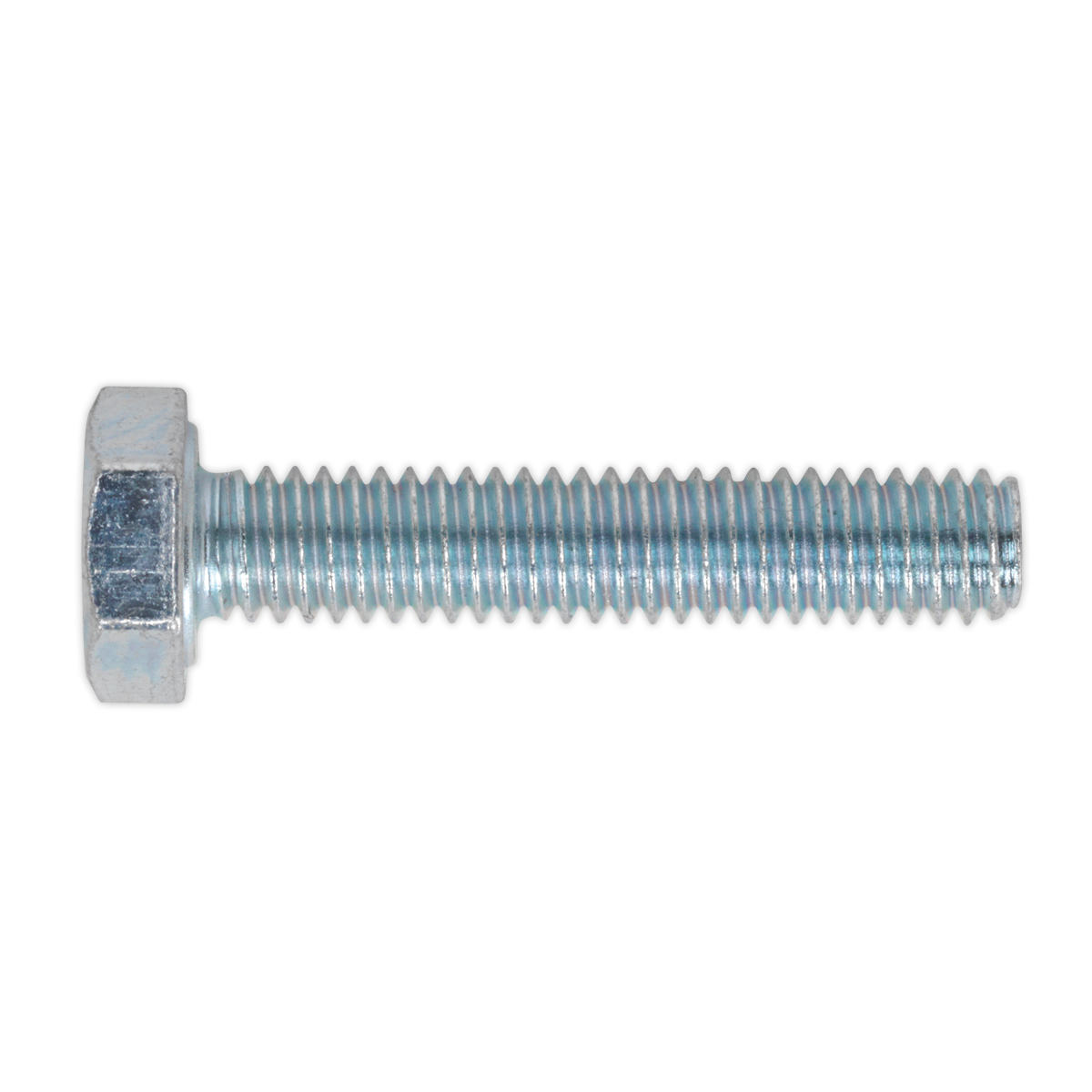 A HT Setscrew M4 x 20mm 8.8 Zinc from Sealey, part of a pack of 50 (SS420), is displayed against a plain white background.