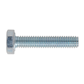 A HT Setscrew M4 x 20mm 8.8 Zinc from Sealey, part of a pack of 50 (SS420), is displayed against a plain white background.