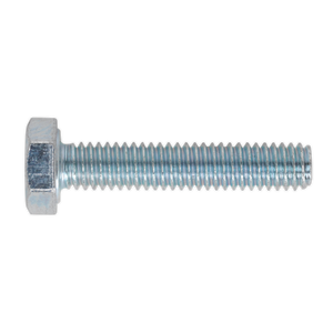 A HT Setscrew M4 x 20mm 8.8 Zinc from Sealey, part of a pack of 50 (SS420), is displayed against a plain white background.