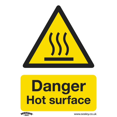 Warning Safety Sign - Danger Hot Surface - Self-Adhesive Vinyl - SS42V1 - Farming Parts