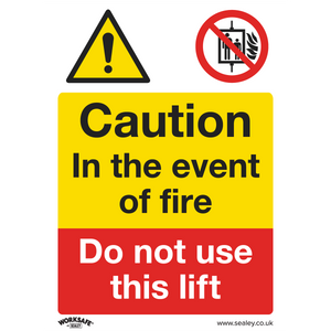 Warning Safety Sign - Caution Do Not Use Lift - Self-Adhesive Vinyl - SS43V1 - Farming Parts