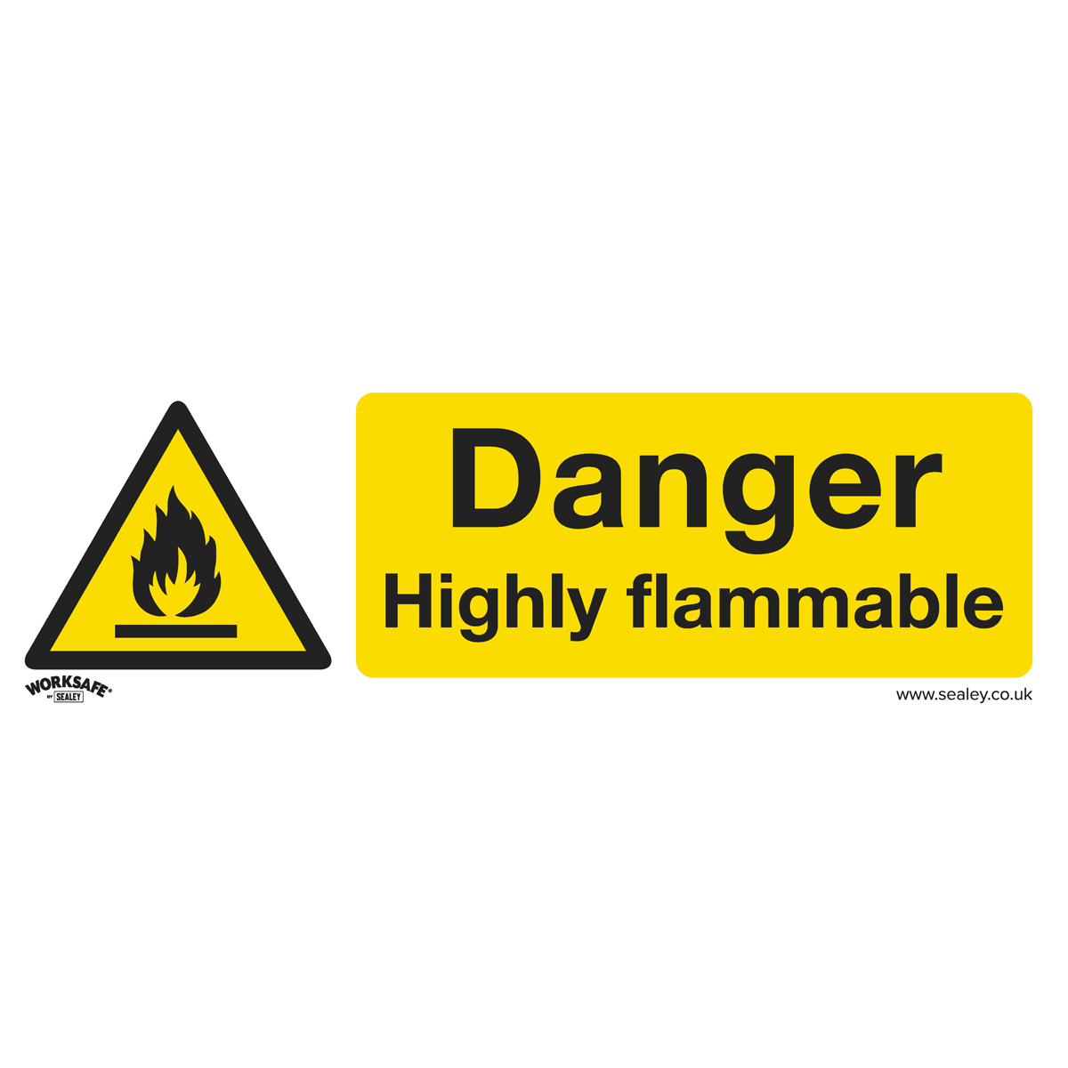 Warning Safety Sign - Danger Highly Flammable - Rigid Plastic - SS45P1 - Farming Parts