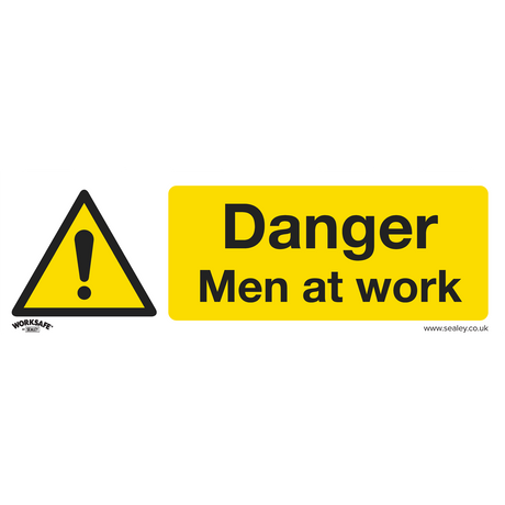Warning Safety Sign - Danger Men At Work - Self-Adhesive Vinyl - SS46V1 - Farming Parts