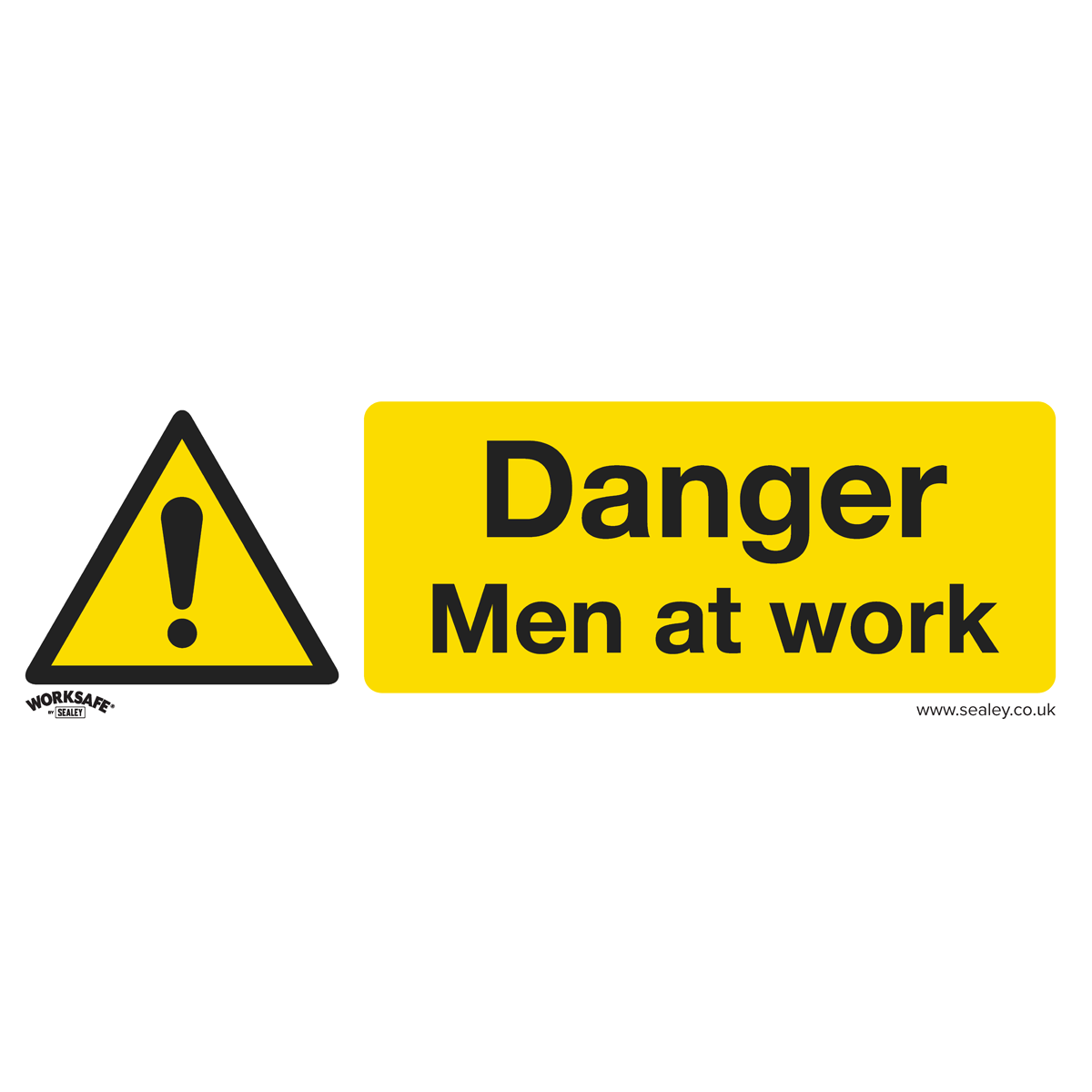 Warning Safety Sign - Danger Men At Work - Self-Adhesive Vinyl - Pack of 10 - SS46V10 - Farming Parts