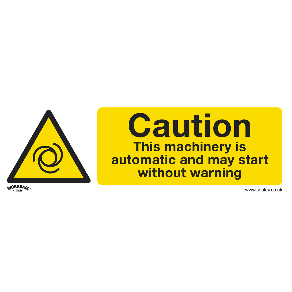 Warning Safety Sign - Caution Automatic Machinery - Self-Adhesive Vinyl - SS47V1 - Farming Parts