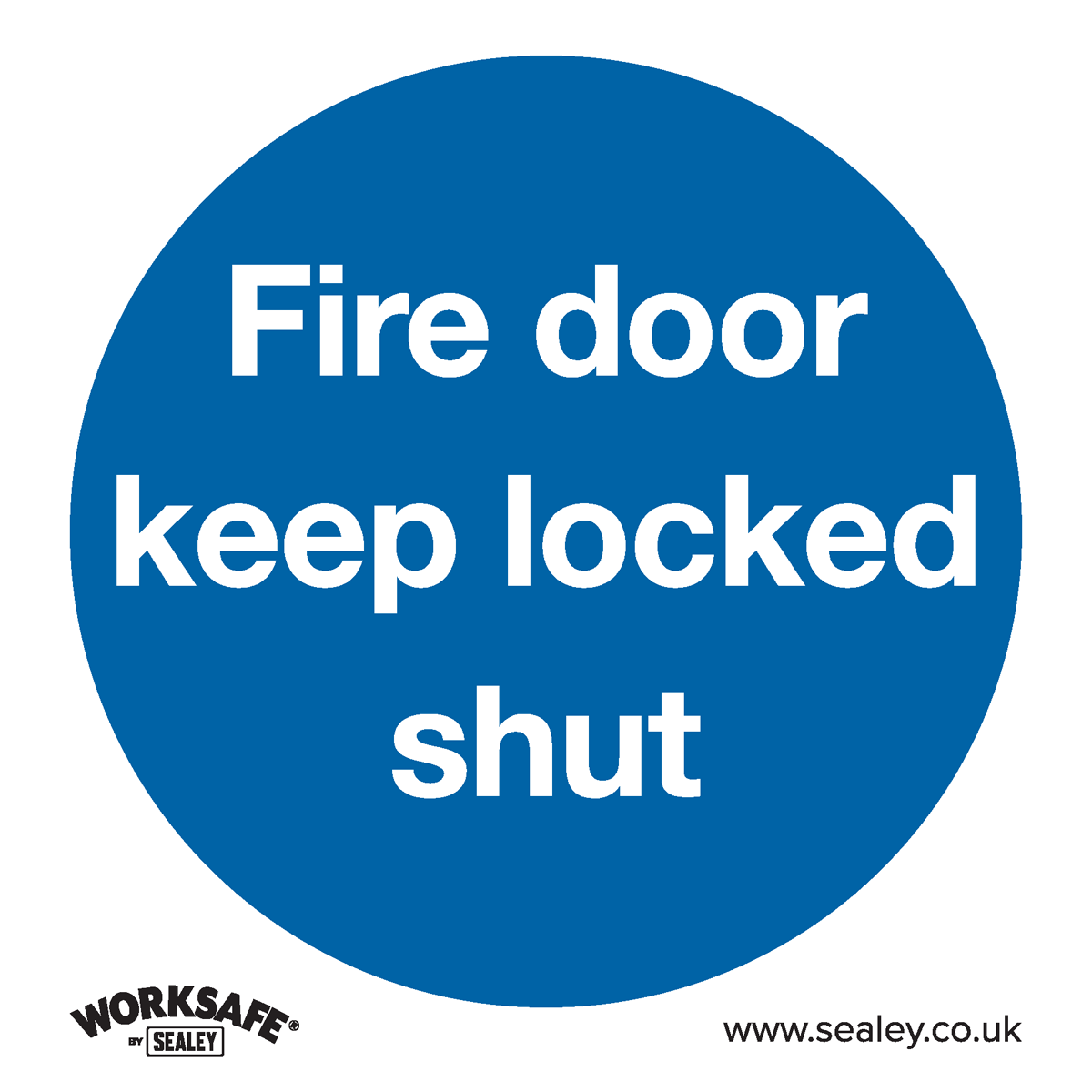 Mandatory Safety Sign - Fire Door Keep Locked Shut - Rigid Plastic - Pack of 10 - SS4P10 - Farming Parts
