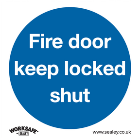 Mandatory Safety Sign - Fire Door Keep Locked Shut - Self-Adhesive Vinyl - SS4V1 - Farming Parts