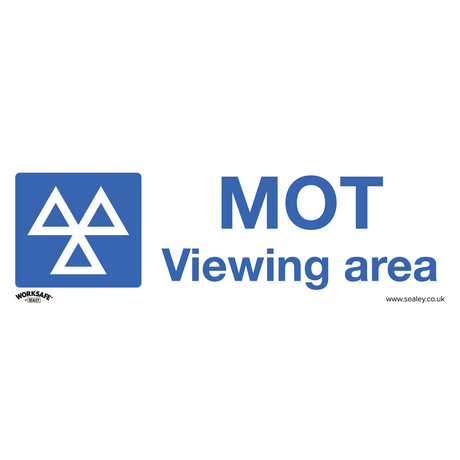 Warning Safety Sign - MOT Viewing Area - Rigid Plastic - Pack of 10 - SS50P10 - Farming Parts