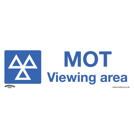 Warning Safety Sign - MOT Viewing Area - Self-Adhesive Vinyl - Pack of 10 - SS50V10 - Farming Parts