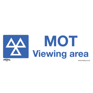 Warning Safety Sign - MOT Viewing Area - Self-Adhesive Vinyl - SS50V1 - Farming Parts