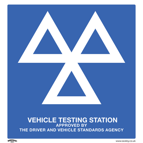 Warning Safety Sign - MOT Testing Station - Rigid Plastic - Pack of 10 - SS51P10 - Farming Parts