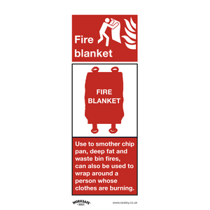 Safe Conditions Safety Sign - Fire Blanket - Rigid Plastic - Pack of 10 - SS53P10 - Farming Parts