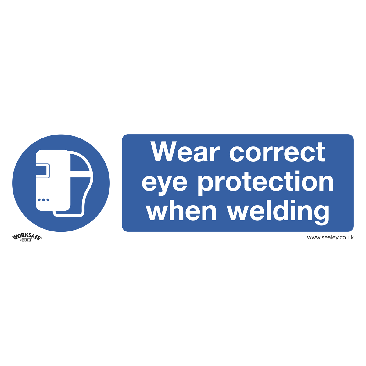 Mandatory Safety Sign - Wear Eye Protection When Welding - Rigid Plastic - Pack of 10 - SS54P10 - Farming Parts
