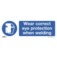 Mandatory Safety Sign - Wear Eye Protection When Welding - Self-Adhesive Vinyl - Pack of 10 - SS54V10 - Farming Parts