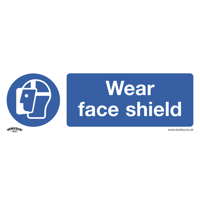 Mandatory Safety Sign - Wear Face Shield - Rigid Plastic - Pack of 10 - SS55P10 - Farming Parts