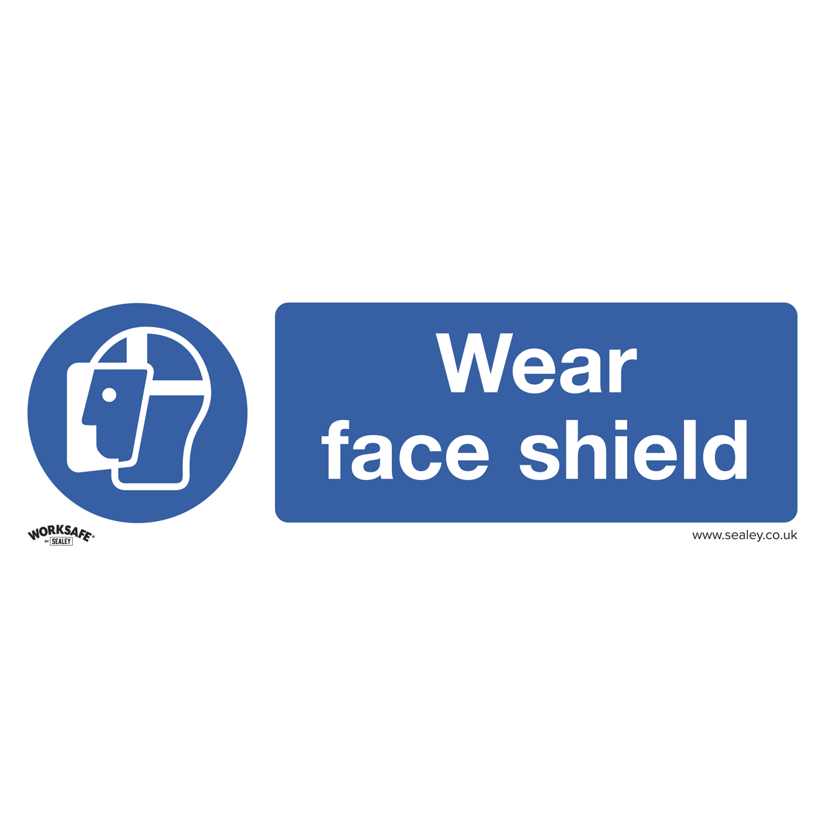 Mandatory Safety Sign - Wear Face Shield - Self-Adhesive Vinyl - Pack of 10 - SS55V10 - Farming Parts
