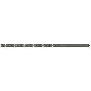 A horizontally positioned Sealey Straight Shank Rotary Impact Drill Bit Ø5.5 x 150mm - SS55X150 is displayed against a white background, featuring a pointed tip for general-purpose drilling.