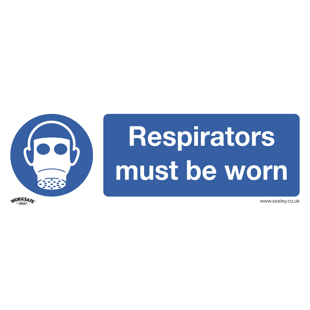 Mandatory Safety Sign - Respirators Must Be Worn - Rigid Plastic - Pack of 10 - SS56P10 - Farming Parts