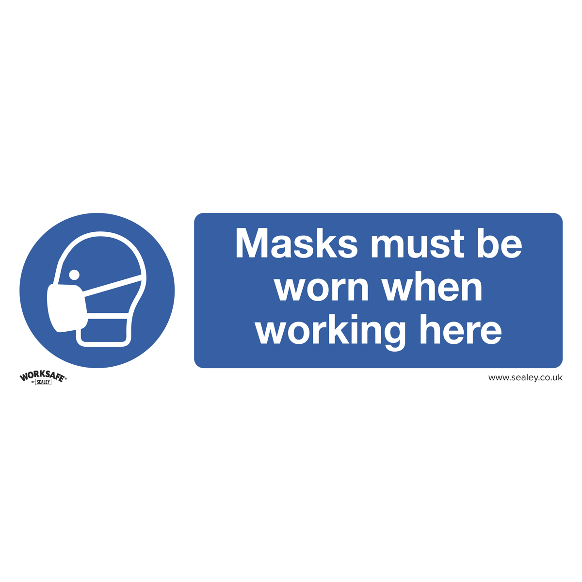 Mandatory Safety Sign - Masks Must Be Worn - Self-Adhesive Vinyl - SS57V1 - Farming Parts