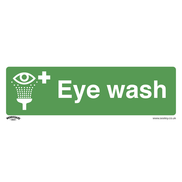 Safe Conditions Safety Sign - Eye Wash - Self-Adhesive Vinyl - Pack of 10 - SS58V10 - Farming Parts