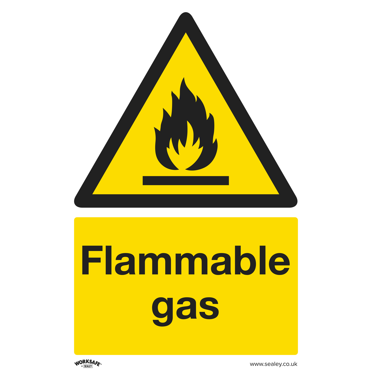 Warning Safety Sign - Flammable Gas - Rigid Plastic - SS59P1 - Farming Parts