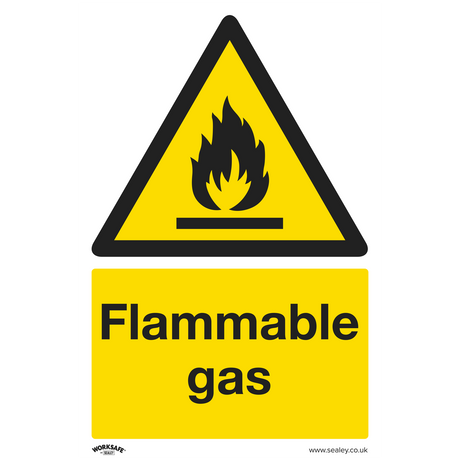 Warning Safety Sign - Flammable Gas - Rigid Plastic - SS59P1 - Farming Parts