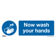 Mandatory Safety Sign - Now Wash Your Hands - Rigid Plastic - Pack of 10 - SS5P10 - Farming Parts