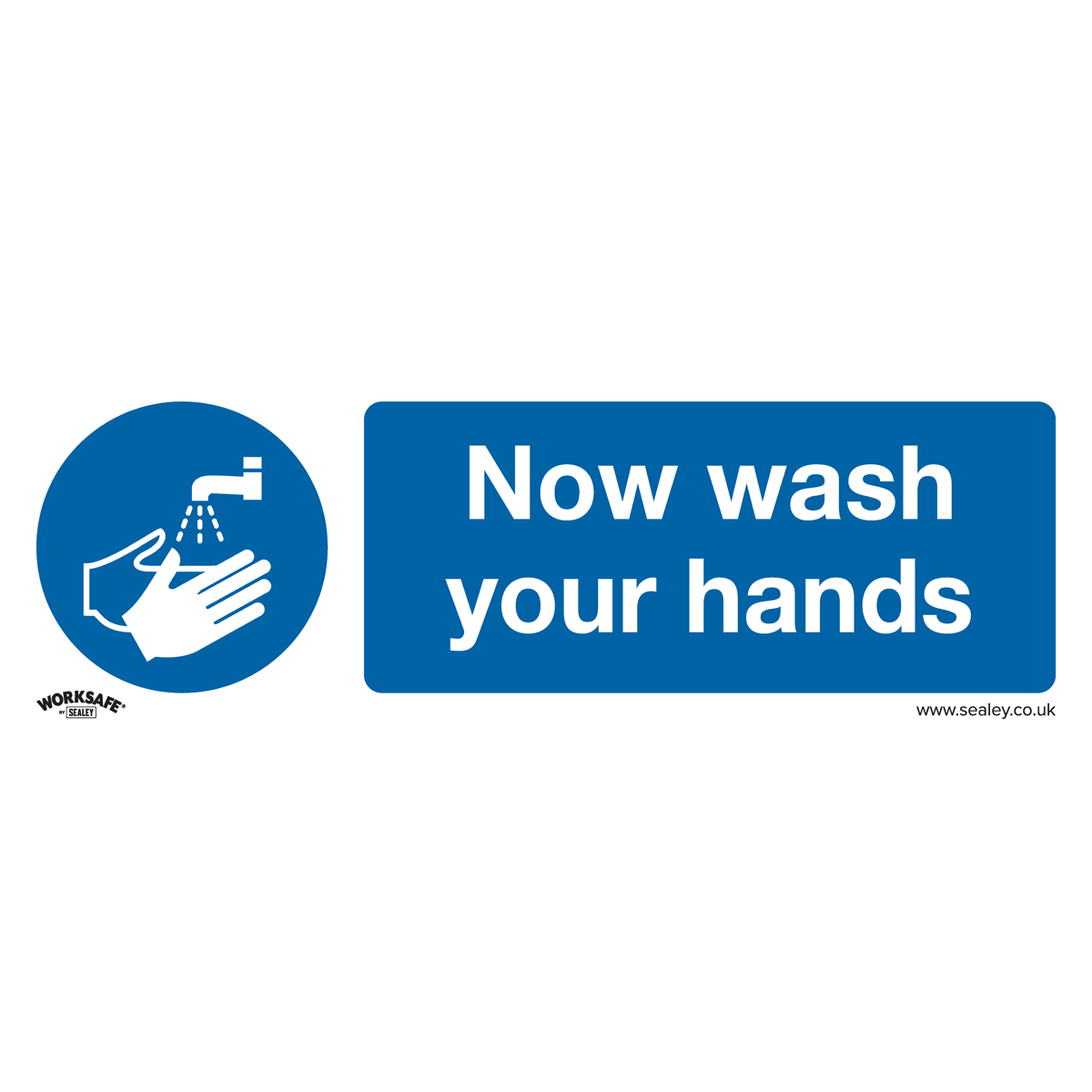 Mandatory Safety Sign - Now Wash Your Hands - Rigid Plastic - Pack of 10 - SS5P10 - Farming Parts