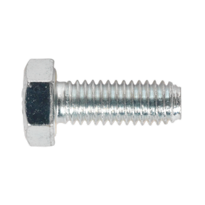 A close-up of the Sealey HT Setscrew M6 x 16mm 8.8 Zinc, featuring a fully threaded body and hexagonal head, shown against a plain white background.