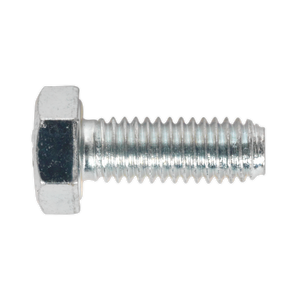 A close-up of the Sealey HT Setscrew M6 x 16mm 8.8 Zinc, featuring a fully threaded body and hexagonal head, shown against a plain white background.