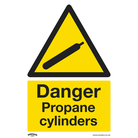 Warning Safety Sign - Danger Propane Cylinders - Rigid Plastic - SS62P1 - Farming Parts