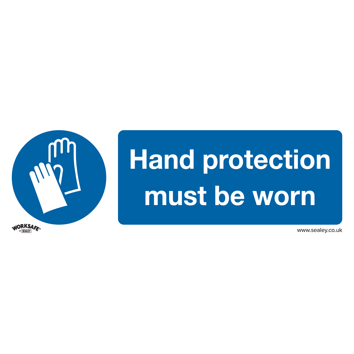 Mandatory Safety Sign - Hand Protection Must Be Worn - Rigid Plastic - SS6P1 - Farming Parts