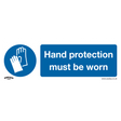 Mandatory Safety Sign - Hand Protection Must Be Worn - Self-Adhesive Vinyl - Pack of 10 - SS6V10 - Farming Parts