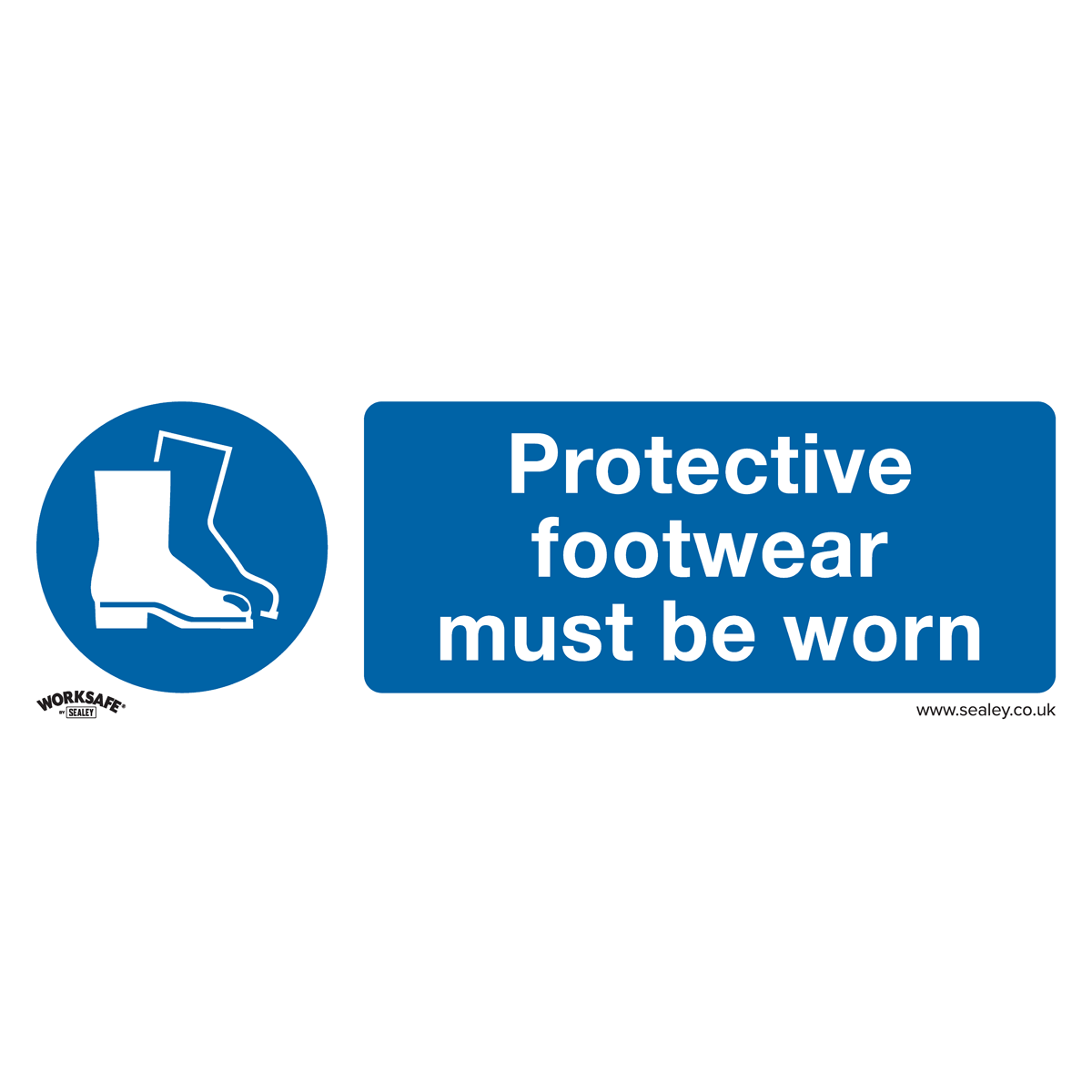 Mandatory Safety Sign - Protective Footwear Must Be Worn - Rigid Plastic - Pack of 10 - SS7P10 - Farming Parts
