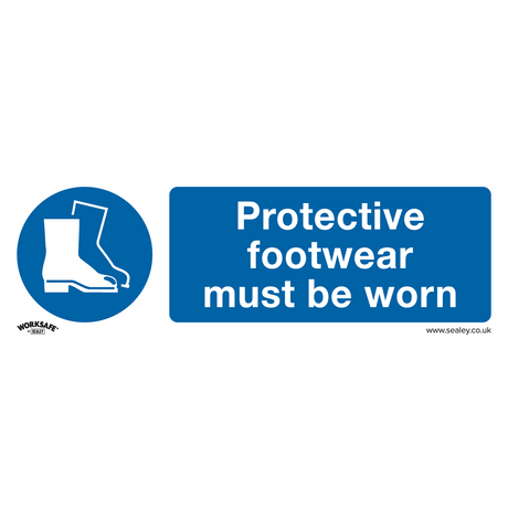 Mandatory Safety Sign - Protective Footwear Must Be Worn - Rigid Plastic - SS7P1 - Farming Parts