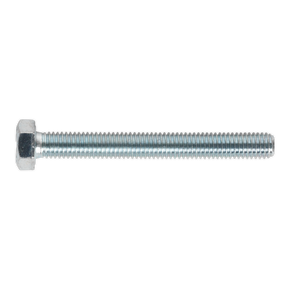 The Sealey HT Setscrew M8 x 70mm, part number SS870, is a high tensile strength grade 8.8 steel bolt with a hexagonal head and threaded shaft, finished in zinc. It is displayed horizontally against a white background and comes in a pack of 25.