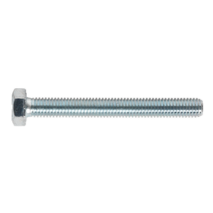 The Sealey HT Setscrew M8 x 70mm, part number SS870, is a high tensile strength grade 8.8 steel bolt with a hexagonal head and threaded shaft, finished in zinc. It is displayed horizontally against a white background and comes in a pack of 25.