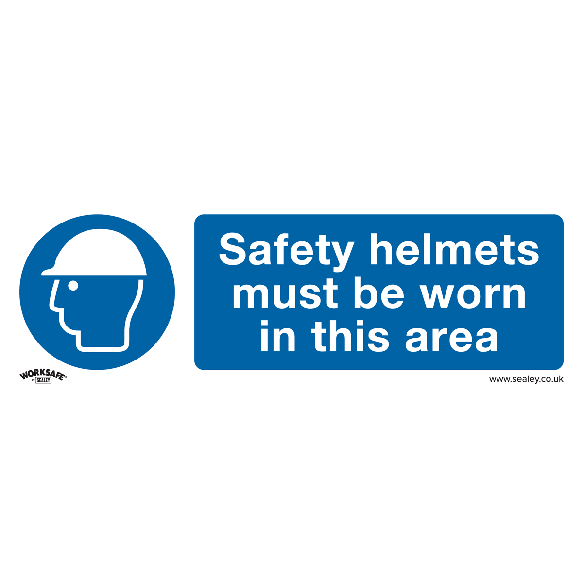 Mandatory Safety Sign - Safety Helmets Must Be Worn In This Area - Rigid Plastic - Pack of 10 - SS8P10 - Farming Parts