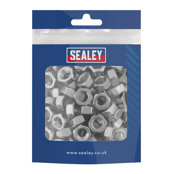 Sealey | Stainless Steel Full Nut M8 x 1.25 pitch, DIN 934 - Pack of 100 - SS8