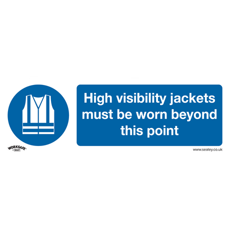 Mandatory Safety Sign - High Visibility Jackets Must Be Worn Beyond This Point - Rigid Plastic - SS9P1 - Farming Parts