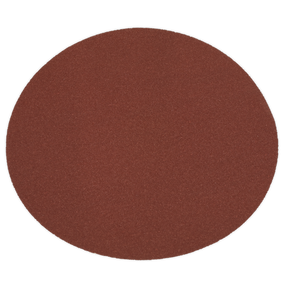 A circular Sealey Sanding Disc Ø305mm 80Grit Hook-and-Loop - SSD04, brown in color with a textured and uniformly colored surface, is placed against a white background.