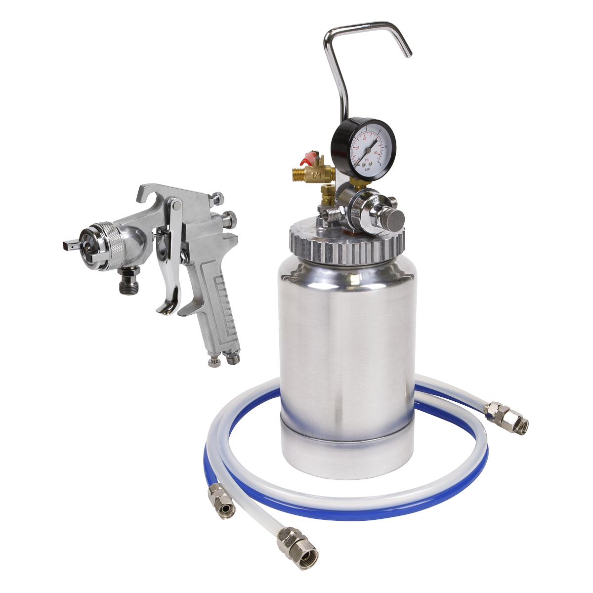 Pressure Pot System with Spray Gun & Hoses 1.8mm Set-Up - SSG1P - Farming Parts