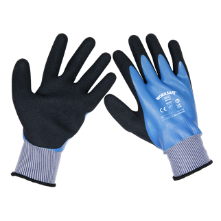 Sealey | Worksafe® Waterproof Latex Gloves, Large - Pack of 6 Pairs - SSP49L/6