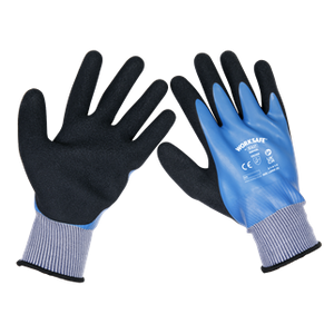 Sealey | Worksafe® Waterproof Latex Gloves, Large - Pack of 6 Pairs - SSP49L/6