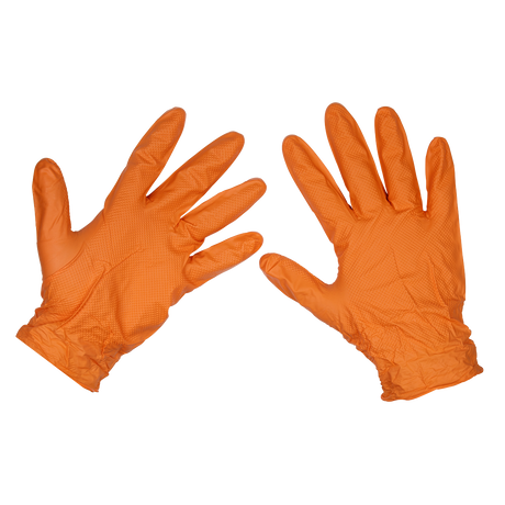 Orange Diamond Grip Extra-Thick Nitrile Powder-Free Gloves X-Large - Pack of 50 - SSP56XL - Farming Parts
